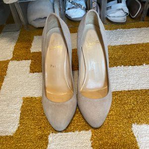 Christian Louboutin Blush Pink Suede Platform Heels (US 8 - runs .5 size small)